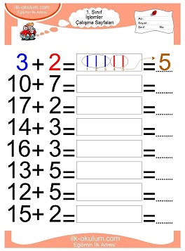 Çocuklar İçin toplam işlemi yaprak testleri 